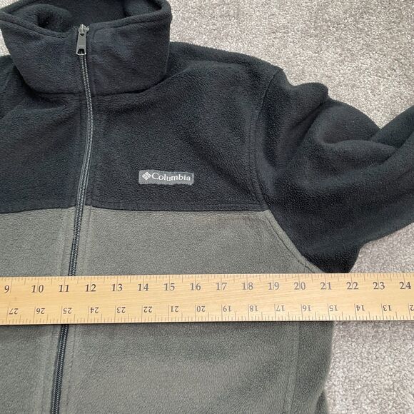 Columbia Steens Mountain Fleece Jacket Mens Medium Gray Black Full Zip Outdoor - Picture 8 of 15